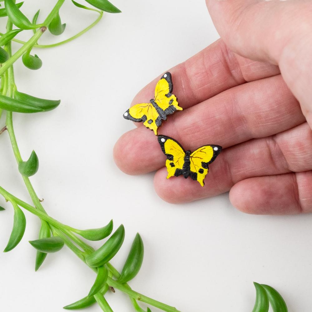 Butterfly Earrings - Yellow