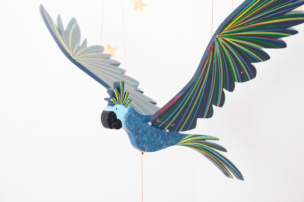 Blue Cockatiel Parrot Flying Bird Mobile