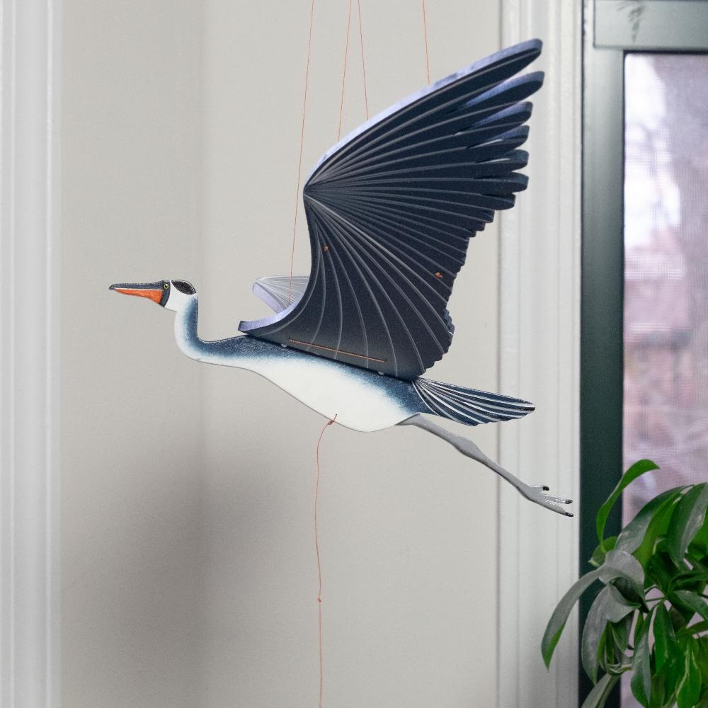 Blue Heron Flying Bird Mobile