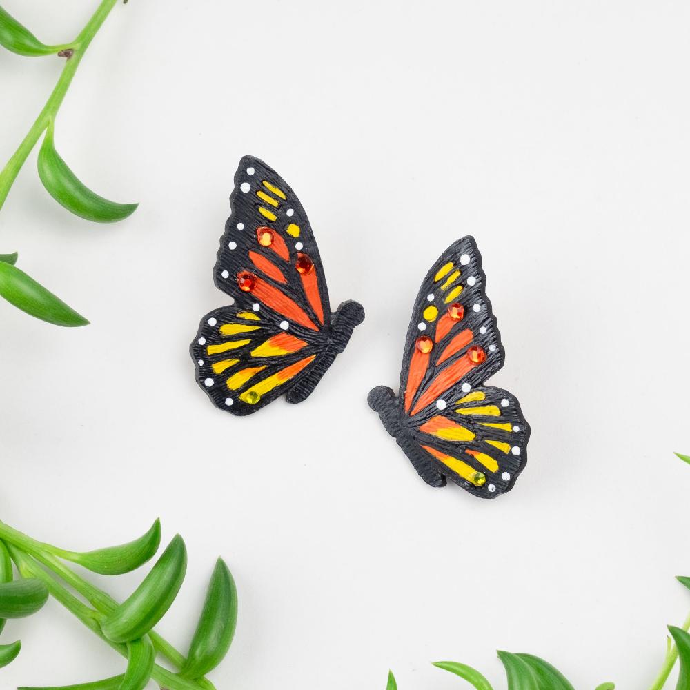 Monarch Butterfly Earrings-LG