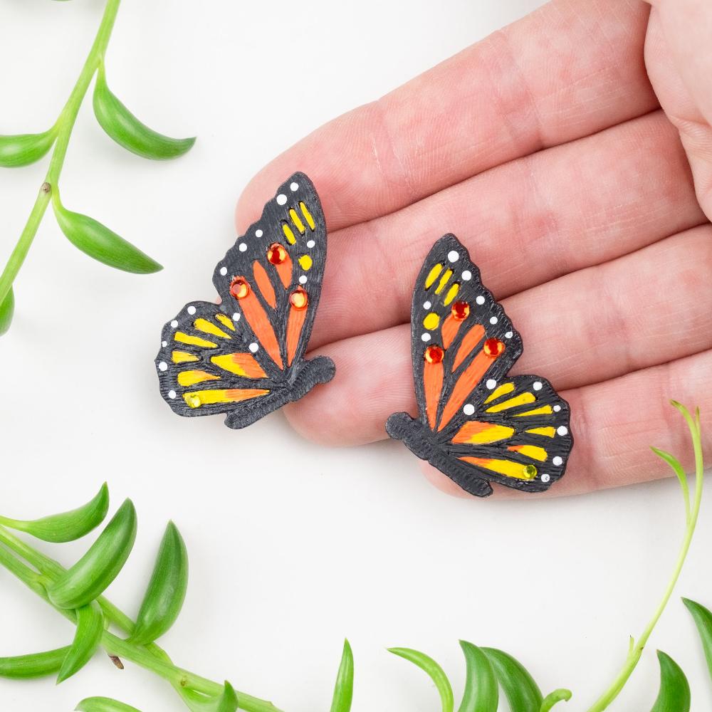 Monarch Butterfly Earrings-LG