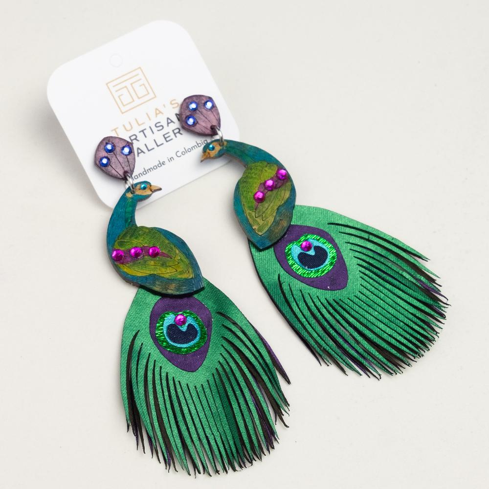 Peacock Earrings-XL