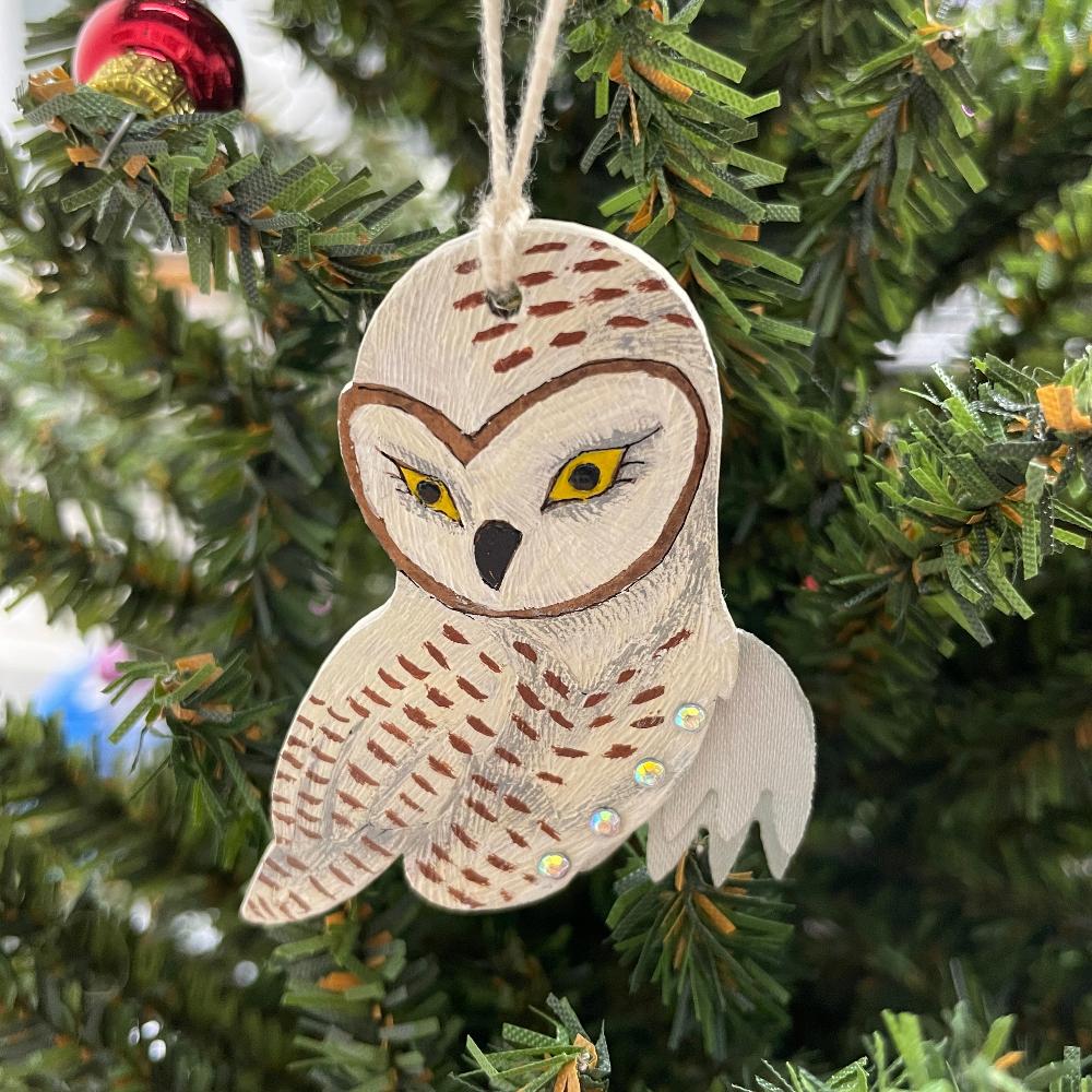 Snowy Owl Holiday Ornament